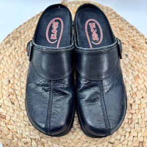 Klogs Black Leather Mules